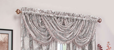 2 of 4:Milawi Jacquard Sheer Rod Pocket Panel And Valance Treatments, Silver 