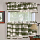 1 of 3:Buffalo Check Gingham cortina de cocina separada, salvia, 58 x 14 y 58 x 36 pulgadas 