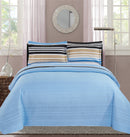 2 of 6:Juego de edredón reversible con estampado de rayas de Premius France, azul 