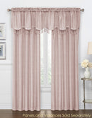1 of 3:Gina Panneau de fenêtre et cantonnière en fausse toile métallique avec passe-tringle, rose 