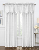 1 of 3:Gina Faux Canvas Metallic Rod Pocket Window Panel and Valance Treatments, White 
