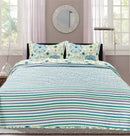 2 of 6:Premius Mary Damask Printed Reversible Quilt Set, Green 