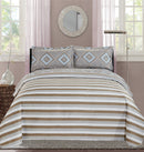 2 of 6:Premius Solange Diamond Printed Reversible Quilt Set, Gray 