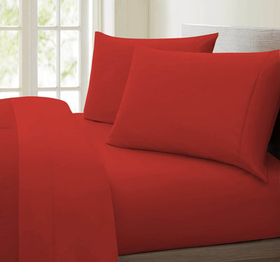 2 of 2:Allessia Wrinkle Free Super Soft Sheet Set, Cranberry 