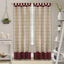 1 of 4:Rideau de fenêtre à pattes boutonnées Tattersall - 52 x 84 - Bordeaux 