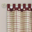 3 of 4:Rideau de fenêtre à pattes boutonnées Tattersall - 52 x 84 - Bordeaux 