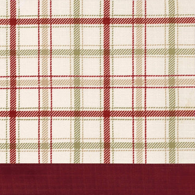 4 of 4:Rideau de fenêtre à pattes boutonnées Tattersall - 52 x 84 - Bordeaux 
