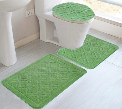 1 of 1:Catherine 3-piece Mega Size Bathroom Mat Set, Sage 