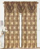 1 of 3:Fiona Jacquard Medallion Rod Pocket Panel And Valance Treatments, Gold 