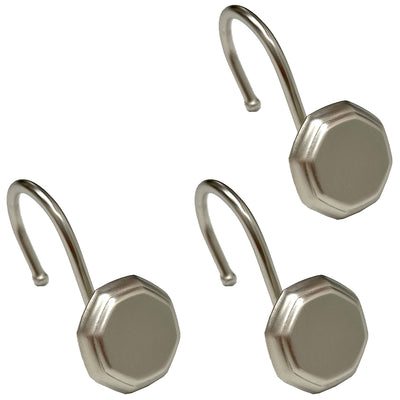1 of 1:Crochets de rideau de douche en métal Popular Bath Nova, nickel, paquet de 12 