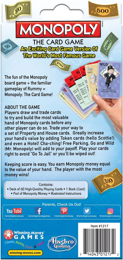 3 of 4:Winning Moves Games Monopoly The Card Game Monopoly & Rummy, Blue 