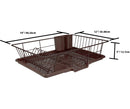 6 of 6:Home Basics 3 Piece Rust-Resistant Vinyl Dish Drainer with Self-Draining Drip Tray, Brown 