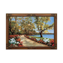 1 of 1:Premius Arte de pared enmarcado con paisaje, camino floral, 41 x 29 pulgadas 