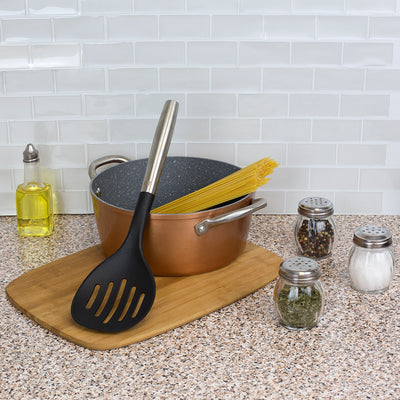 5 of 11:Écumoire en nylon résistant aux rayures Home Basics Mesa avec acier inoxydable, 13 pouces 