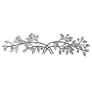 1 of 1:Branche en métal de qualité supérieure avec feuilles en cristal, décoration murale, noir, 40 x 10 pouces 
