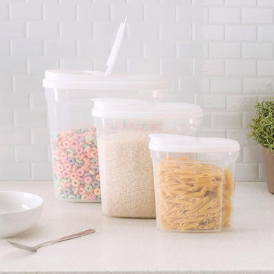 2 of 9:Home Basics 3-Piece Plastic Food Storage Container Set, White 