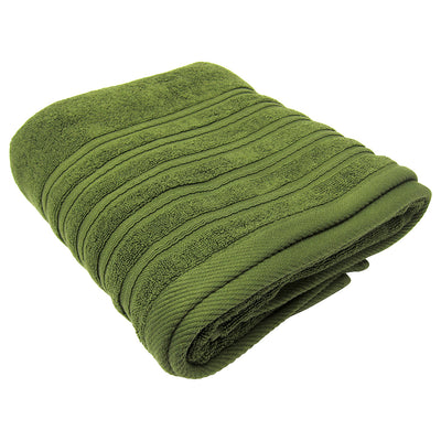 1 of 1:Feather and Stitch 2-Ply Bath Sheet, 32x64 Inches, Stone Green 