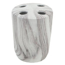 2 of 5:Home Basics Marble Ceramic 4 Piece Bath Accessory Set, White 