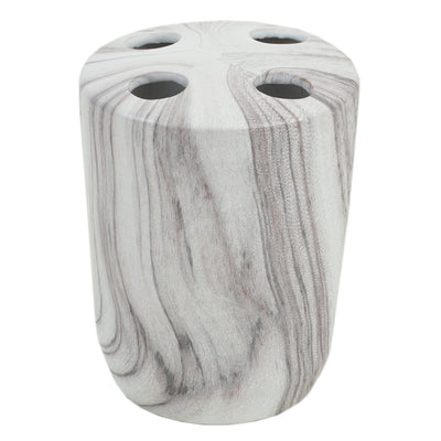 2 of 5:Home Basics Marble Ceramic 4 Piece Bath Accessory Set, White 