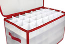 3 of 5:Home Basics Cubo de almacenamiento de adornos con cremallera de 112 compartimentos, rojo, 20.5 x 12 x 12 pulgadas 