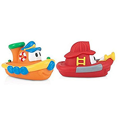 8 of 9:Nuby 2-Pack Tub Tugs Floating Boat Bath Toys, Colors May Vary 