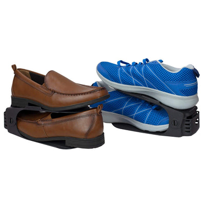 1 of 8:Lot de 2 range-chaussures réglables Home Basics, noir 