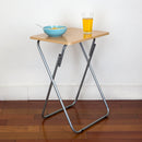 6 of 7:Home Basics Multi-Purpose Foldable Table, Natural, 19x15x26 Inches 