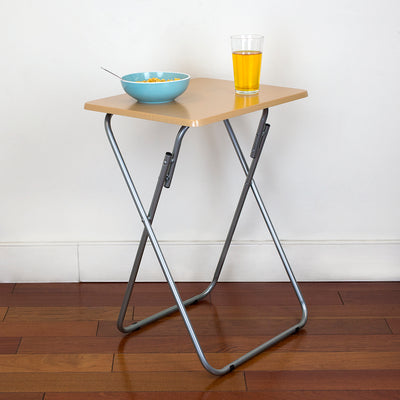 6 of 7:Home Basics Multi-Purpose Foldable Table, Natural, 19x15x26 Inches 