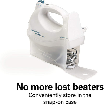 2 of 6:Hamilton Beach Electric Hand Mixer With Snap-On Storage Case, White, 275 Watts 