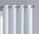 2 of 2:Angela 2-Pack Ribbed Textured Blackout Grommet Window Panel, White, 74x84 Inches 