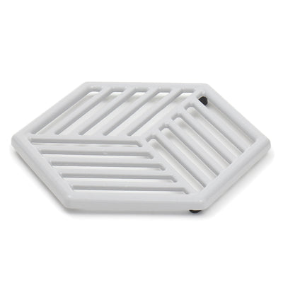 1 of 5:Home Basics Cast Iron Lines Design Trivet, Gray, 8x8x.5 Inches 