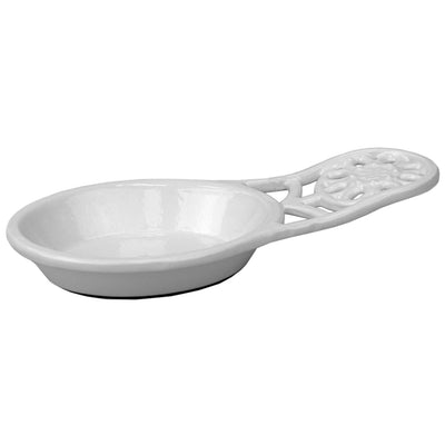 1 of 6:Repose-cuillère en fonte Home Basics Sunflower Collection, blanc, 19 x 8,9 x 3,3 cm 