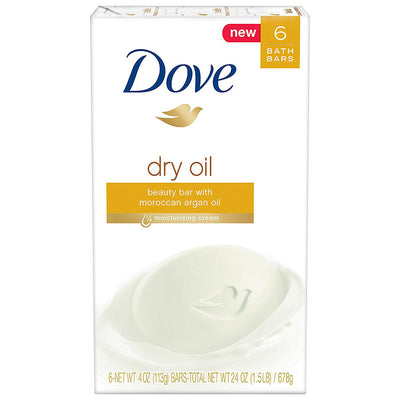 1 of 1:Savon de beauté Dove Dry Oil, huile d'argan marocaine, 113 g, paquet de 6 