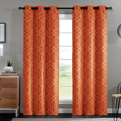 1 of 1:Aries Chain 8 Grommet Room Darkening Window Panel, Spice, 52x90 Inches 