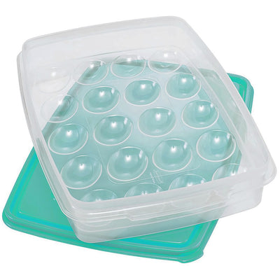 2 of 2:Rubbermaid Devilled Egg Keeper Holder, azul, 20 huevos 