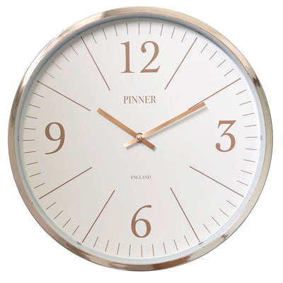 1 of 1:Reloj de pared decorativo redondo Premius, oro rosa, 14 pulgadas 