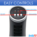 3 of 7:Arctic-Pro Desktop Oscillating Slim Mini Tower Fan, Black, 12 Inches 