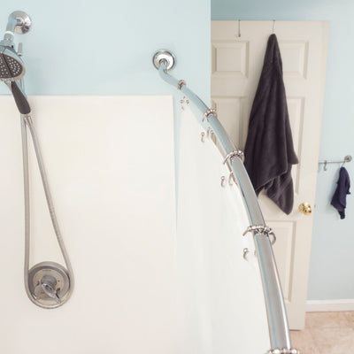 1 of 3:Home Basics Steel Curved Shower Rod, Chrome 