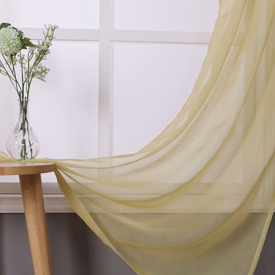 3 of 7:Sheffield 2-Pack Solid Sheer Grommet Window Panel, Gold, 76x84 Inches 