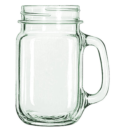 1 of 1:Libbey Drinking Mason Jar con asa, transparente, 16 onzas, paquete de 6 