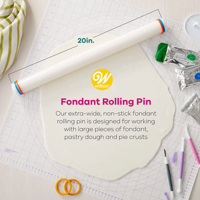 2 of 5:Wilton Fondant Rolling Pin With Guide Rings, White, 20 Inches 