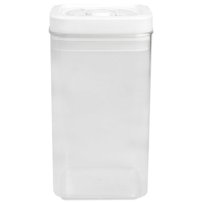 3 of 6:Home Basics Twist N’ Lock Square Food Storage Canister, Clear, 2.3 Liters 