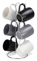 1 of 7:Home Basics Juego de tazas de ganchillo de 6 piezas con soporte, multicolor 
