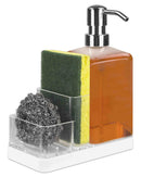 2 of 5:Home Basics Soap Dispenser and Sponge Caddy Organizer, White-Clear, 8x3x6.5 Inches 