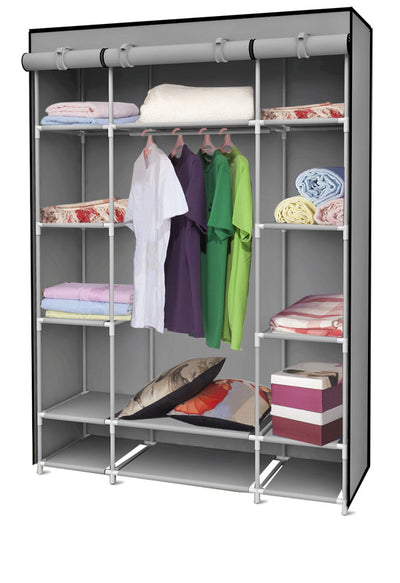 1 of 4:Armoire de rangement indépendante en tissu non tissé Home Basics, gris 