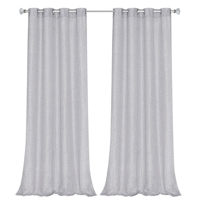 2 of 6:Perry Textured Slub Sheer Grommet Window Panel, Silver, 54x84 Inches 