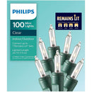 2 of 2:Philips Remains Lit Incandescente Smooth Mini Cadena de luces, transparente, 100 unidades 