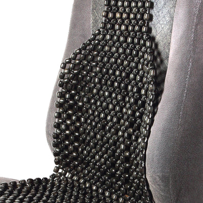 3 of 4:Cojín de asiento con cuentas piloto para asiento de automóvil, negro, 3x12x19 pulgadas 