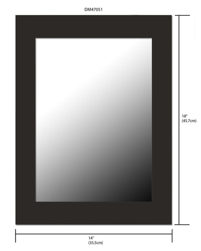 2 of 2:Home Basics Espejo de pared rectangular contemporáneo, negro, 14 x 18 pulgadas 
