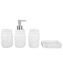 2 of 2:Home Basics - Juego de accesorios para baño (4 piezas, tarro de cerámica, color blanco) 